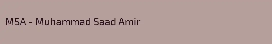 MSA - Muhammad Saad Amir